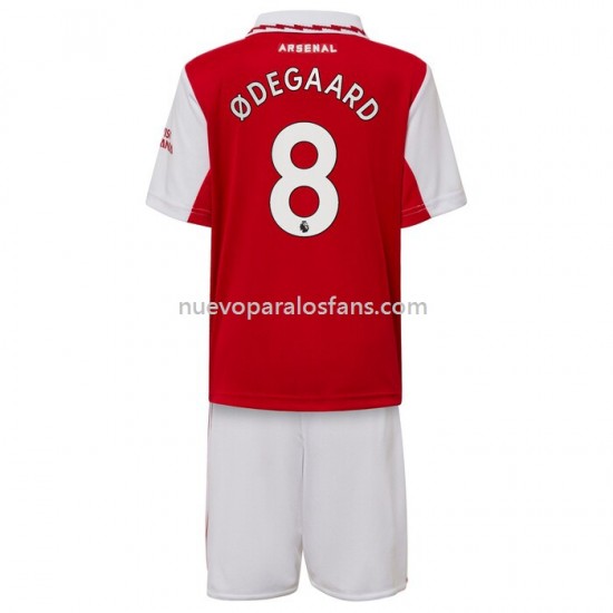 Camiseta de Fútbol Arsenal Odegaard 8 Niño Casa 2022-2023 Manga Corta