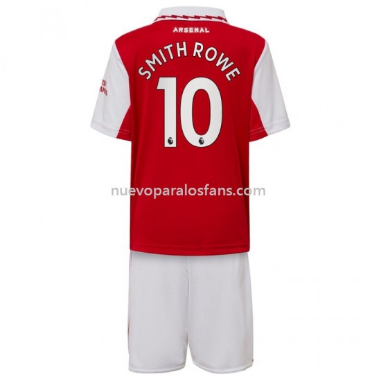 Camiseta de Fútbol Arsenal Smith Rowe 10 Niño Casa 2022-2023 Manga Corta