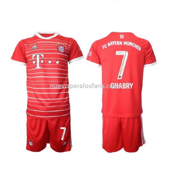 Camiseta de Fútbol Bayern de Múnich Gnabry 7 Niño Casa 2022-2023 Manga Corta