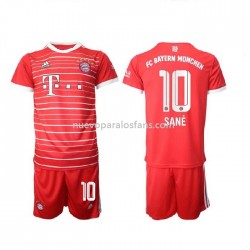 Camiseta de Fútbol Bayern de Múnich Sane 10 Niño Casa 2022-2023 Manga Corta