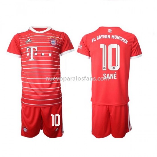 Camiseta de Fútbol Bayern de Múnich Sane 10 Niño Casa 2022-2023 Manga Corta