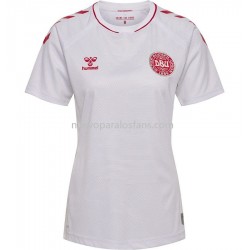 Camiseta de Fútbol Dinamarca Mujer Exterior 2022 Manga Corta
