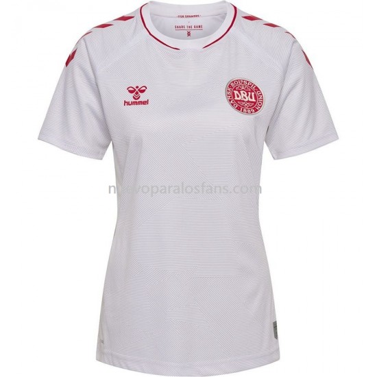 Camiseta de Fútbol Dinamarca Mujer Exterior 2022 Manga Corta
