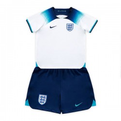 Camiseta de Fútbol Inglaterra Niño Casa Copa Mundial 2022 Manga Corta