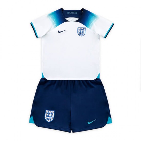 Camiseta de Fútbol Inglaterra Niño Casa Copa Mundial 2022 Manga Corta
