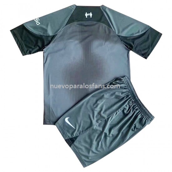 Camiseta de Fútbol Liverpool Portero Niño Exterior 2022-2023 Manga Corta