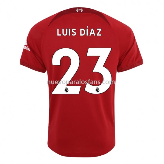 Camiseta de Fútbol Liverpool Diaz 23 Casa 2022-2023 Manga Corta