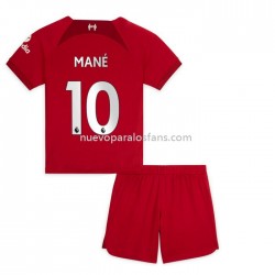 Camiseta de Fútbol Liverpool Mane 10 Niño Casa 2022-2023 Manga Corta