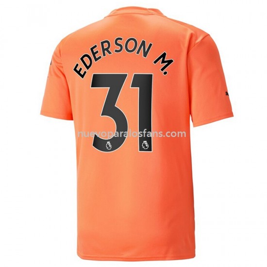 Camiseta de Fútbol Manchester City Ederson M. 31 Portero Tercera 2022-2023 Manga Corta