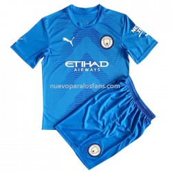 Camiseta de Fútbol Manchester City Portero Niño Exterior 2022-2023 Manga Corta