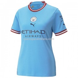 Camiseta de Fútbol Manchester City Mujer Casa 2022-2023 Manga Corta