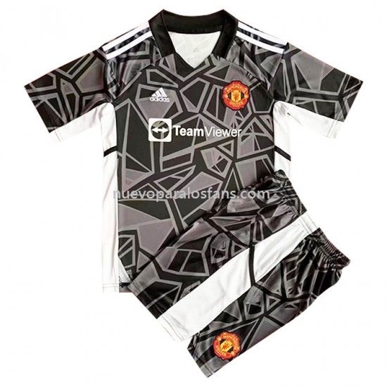 Camiseta de Fútbol Manchester United Portero Niño Exterior 2022-2023 Manga Corta