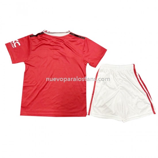 Camiseta de Fútbol Manchester United Niño Casa 2022-2023 Manga Corta