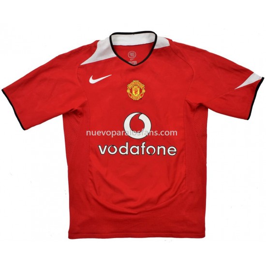 Camiseta de Fútbol Manchester United Casa 2004-2006 Manga Corta