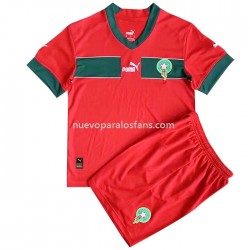 Camiseta de Fútbol Marruecos Niño Casa Copa Mundial 2022 Manga Corta