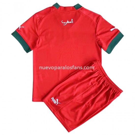 Camiseta de Fútbol Marruecos Niño Casa Copa Mundial 2022 Manga Corta