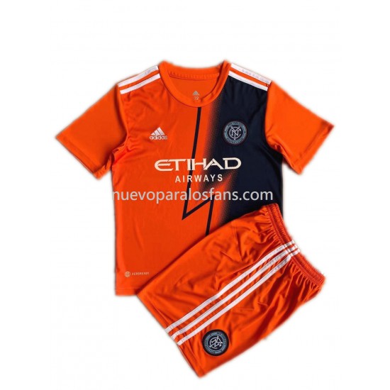 Camiseta de Fútbol New York City Niño Exterior 2022-2023 Manga Corta