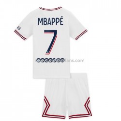 Camiseta de Fútbol Paris Saint-Germain Kylian Mbappé 7 Niño Cuarto 2021-2022 Manga Corta