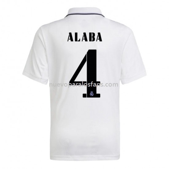 Camiseta de Fútbol Real Madrid Alaba 4 Casa 2022-2023 Manga Corta