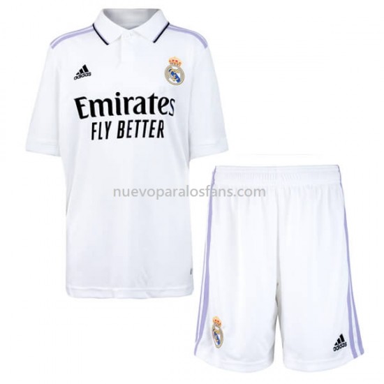 Camiseta de Fútbol Real Madrid Niño Casa 2022-2023 Manga Corta