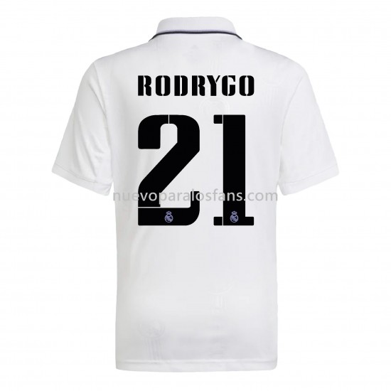Camiseta de Fútbol Real Madrid Rodrygo 21 Casa 2022-2023 Manga Corta