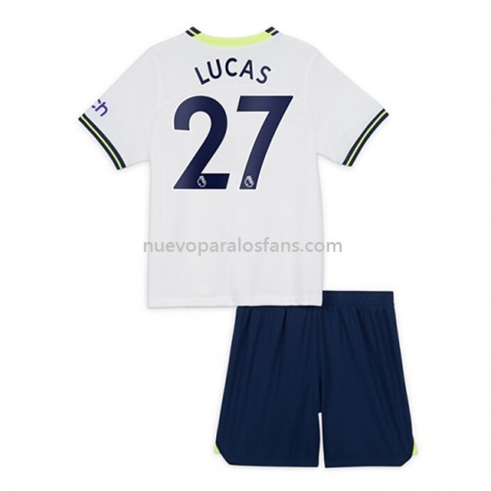 Camiseta de Fútbol Tottenham Hotspur Lucas Moura 27 Niño Casa 2022-2023 Manga Corta