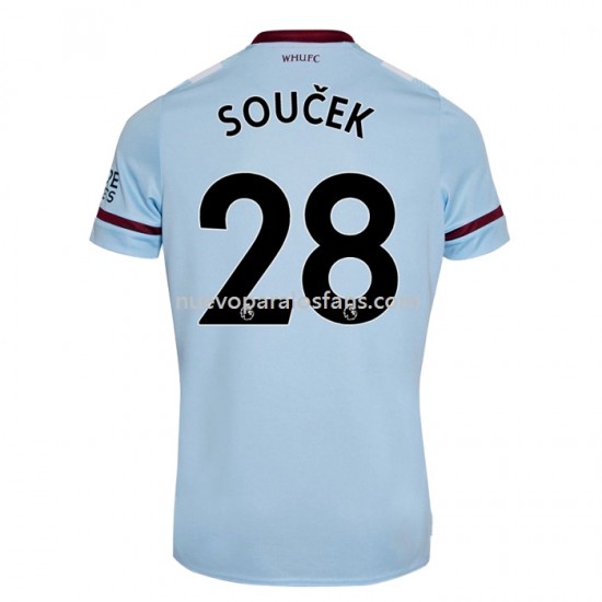 Camiseta de Fútbol West Ham United Tomas Exterior 2021-2022 Manga Corta