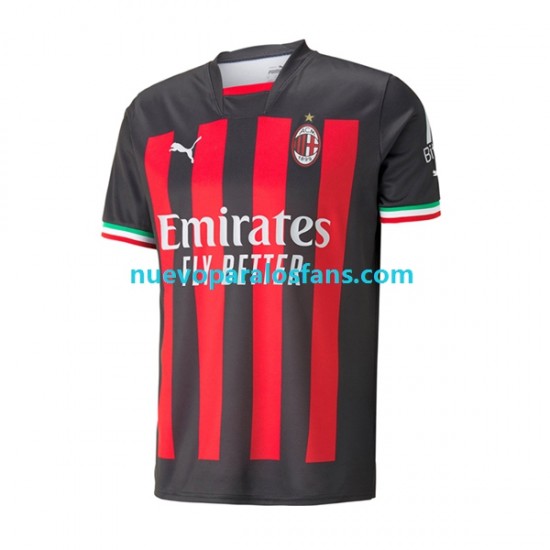 Camiseta de Fútbol AC Milan Hombre Casa 2022-2023 Manga Corta