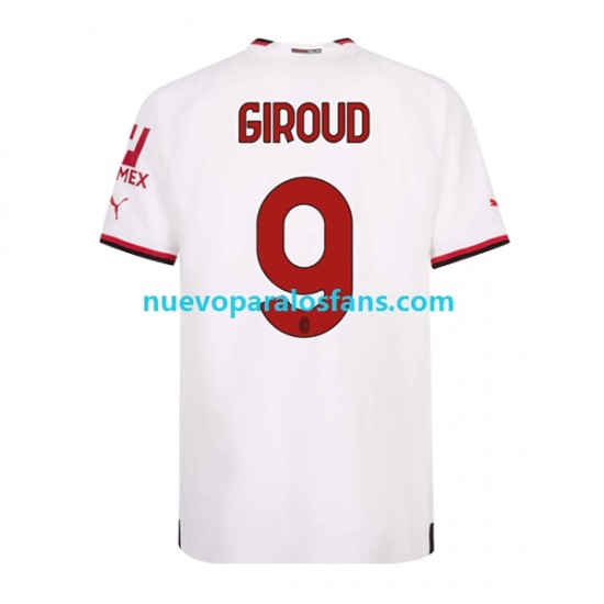 Camiseta de Fútbol AC Milan Olivier Giroud 9 Hombre Exterior 2022-2023 Manga Corta