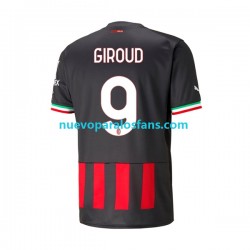 Camiseta de Fútbol AC Milan Olivier Giroud 9 Hombre Casa 2022-2023 Manga Corta