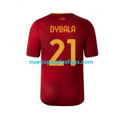 Camiseta de Fútbol AS Roma Dybala 21 Hombre Casa 2022-2023 Manga Corta