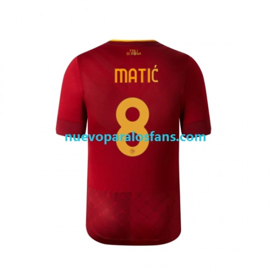 Camiseta de Fútbol AS Roma Matic 8 Hombre Casa 2022-2023 Manga Corta