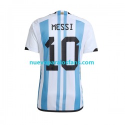 Camiseta de Fútbol Argentina Lionel Messi 10 Hombre Casa Copa Mundial 2022 Manga Corta