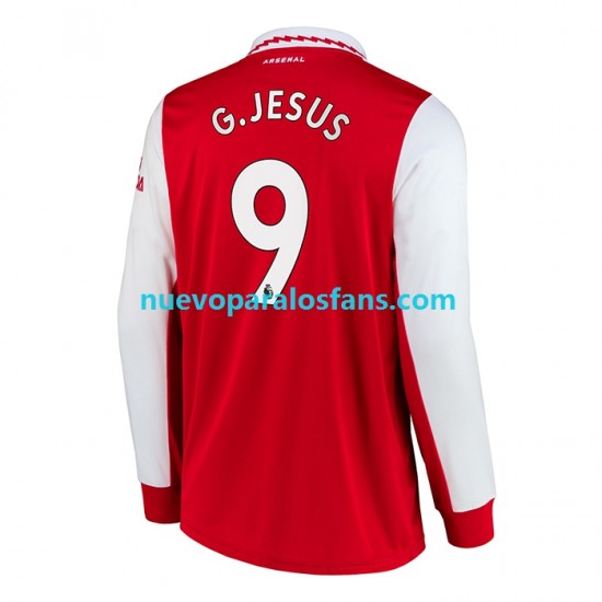 Camiseta de Fútbol Arsenal Gabriel Jesus 9 Hombre Casa 2022-2023 Manga Larga
