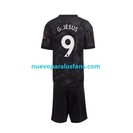 Camiseta de Fútbol Arsenal Gabriel Jesus 9 Niño Exterior 2022-2023 Manga Corta