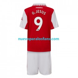 Camiseta de Fútbol Arsenal Gabriel Jesus 9 Niño Casa 2022-2023 Manga Corta