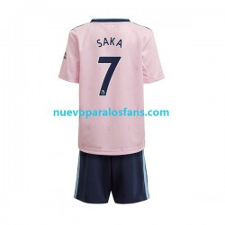 Camiseta de Fútbol Arsenal Saka 7 Niño Tercera 2022-2023 Manga Corta