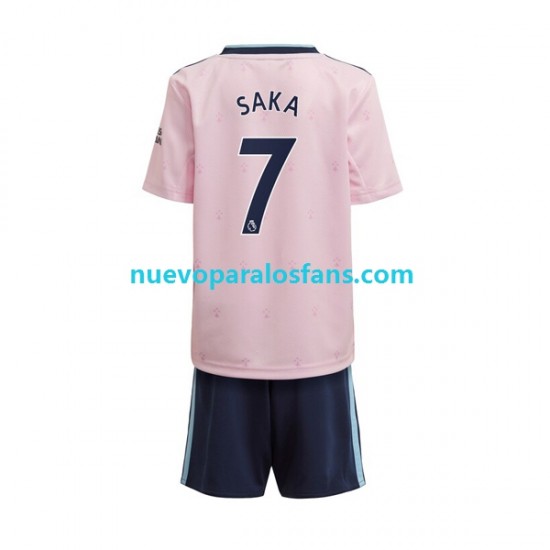 Camiseta de Fútbol Arsenal Saka 7 Niño Tercera 2022-2023 Manga Corta