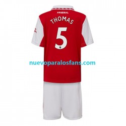 Camiseta de Fútbol Arsenal Thomas Partey 5 Niño Casa 2022-2023 Manga Corta