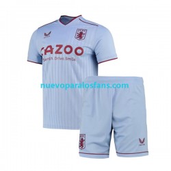Camiseta de Fútbol Aston Villa Niño Exterior 2022-2023 Manga Corta