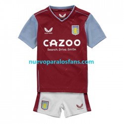 Camiseta de Fútbol Aston Villa Niño Casa 2022-2023 Manga Corta