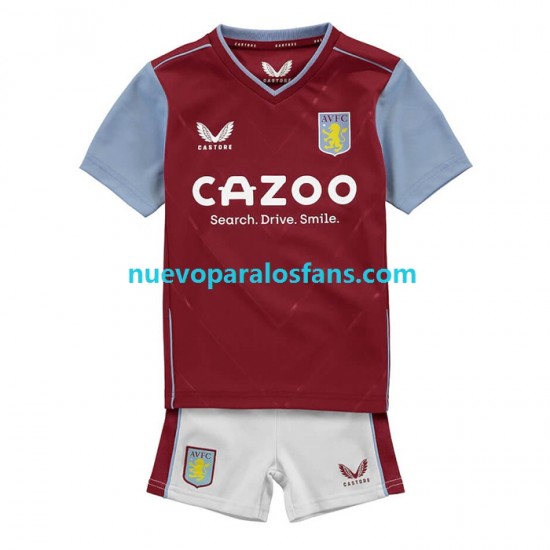 Camiseta de Fútbol Aston Villa Niño Casa 2022-2023 Manga Corta
