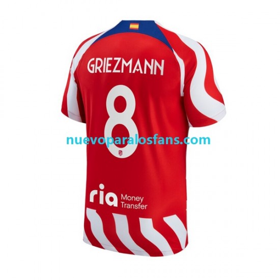 Camiseta de Fútbol Atlético Madrid Antoine Griezmann 8 Hombre Casa 2022-2023 Manga Corta