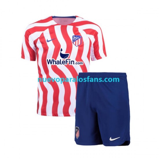 Camiseta de Fútbol Atlético Madrid Niño Casa 2022-2023 Manga Corta