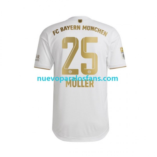 Camiseta de Fútbol Bayern de Múnich Thomas Muller 25 Hombre Exterior 2022-2023 Manga Corta