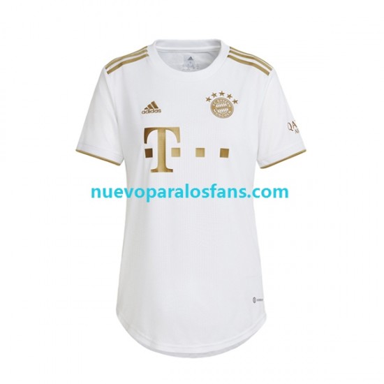 Camiseta de Fútbol Bayern de Múnich Mujer Exterior 2022-2023 Manga Corta