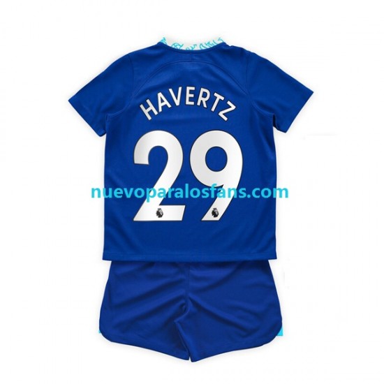 Camiseta de Fútbol Chelsea Kai Havertz 29 Niño Casa 2022-2023 Manga Corta