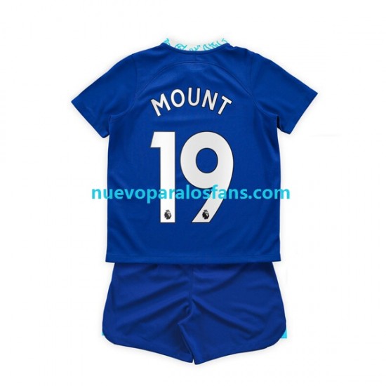 Camiseta de Fútbol Chelsea Mason Mount 19 Niño Casa 2022-2023 Manga Corta
