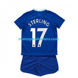 Camiseta de Fútbol Chelsea Raheem Sterling 17 Niño Casa 2022-2023 Manga Corta