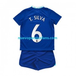 Camiseta de Fútbol Chelsea T. Silva 6 Niño Casa 2022-2023 Manga Corta